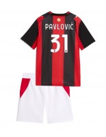 AC Milan Strahinja Pavlovic #31 Domácí dres pro děti 2026-27 Krátký Rukáv (+ trenýrky)
